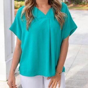 She + Sky Emerald Blouse
